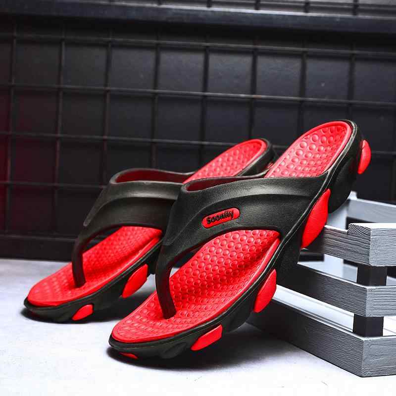 トングサンダル メンズ 男性用 春夏 衝撃吸収 厚底 滑り止め マッサージ ビーチ 外履き 室内履き EVA 合成樹脂 配色