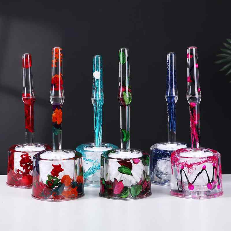 トイレブラシ アクリル製 造花 四角形 円形 ハート型 穴あけ不要 耐久性 おしゃれ 北欧風 インテリア ..