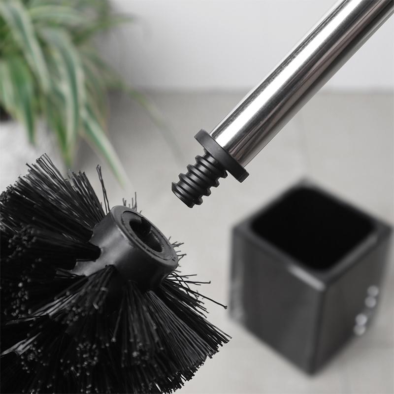 トイレブラシ 家庭用 隅々まで届く 穴あけ不要 スタンド 衛生的 耐久性 おしゃれ モダン ブラック クリ..