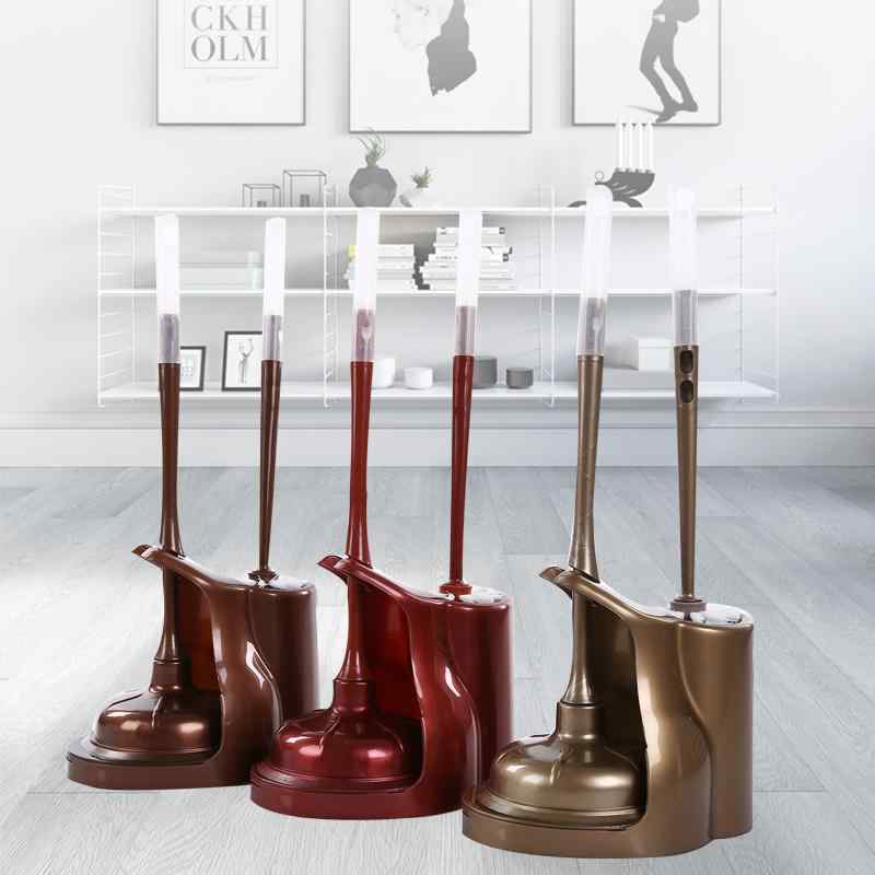 トイレブラシ ラバーカップ セット 排水溝 詰まり解消 便器掃除 スタンド 樹脂製 防水 耐候性 ワインレ..