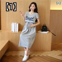 マタニティー ワンピース 春 大きいサイズ おしゃれ ルームウェア レディース ミドル丈 ラウンドネック 授乳服 春夏 綿 かわいい カジュアル ウエスト調整 ...