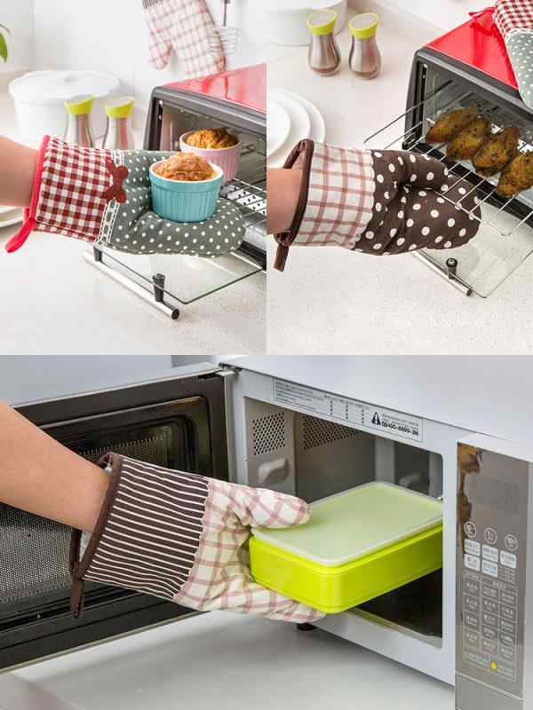 キッチンミトン 厚手 耐熱 断熱 オーブン 電子レンジ やけど防止 ベーキング 韓国風 便利グッズ 花柄 ..