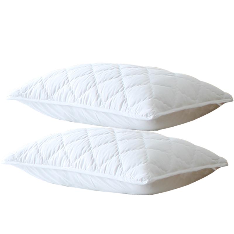 枕カバー 枕プロテクター 綿 コットン 中綿 キルティング 厚手 防ダニ加工 シングル用 洗える 枕インナーカバー ピローケース ホワイト