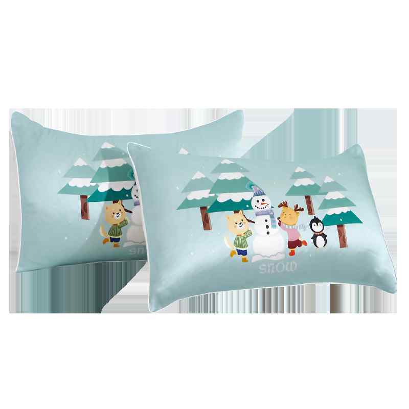 枕カバー ピローケース キッズ 子供 片面19匁 裏面 厚手 なめらか 肌触り 快適 快眠 睡眠 美髪 摩擦軽..