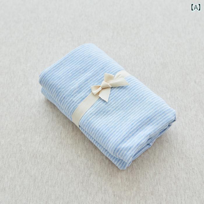 枕カバー シンプル ナチュラル 天竺ニット 綿 ストライプ やわらか肌触り 吸湿性 通気性 ピローケース 48x74cm 単品