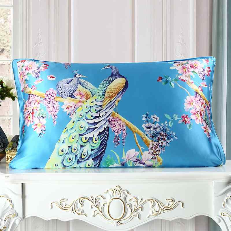 枕カバー 両面 シングル ウォッシャブル プリント 美容 美髪 美肌 光沢 寝具