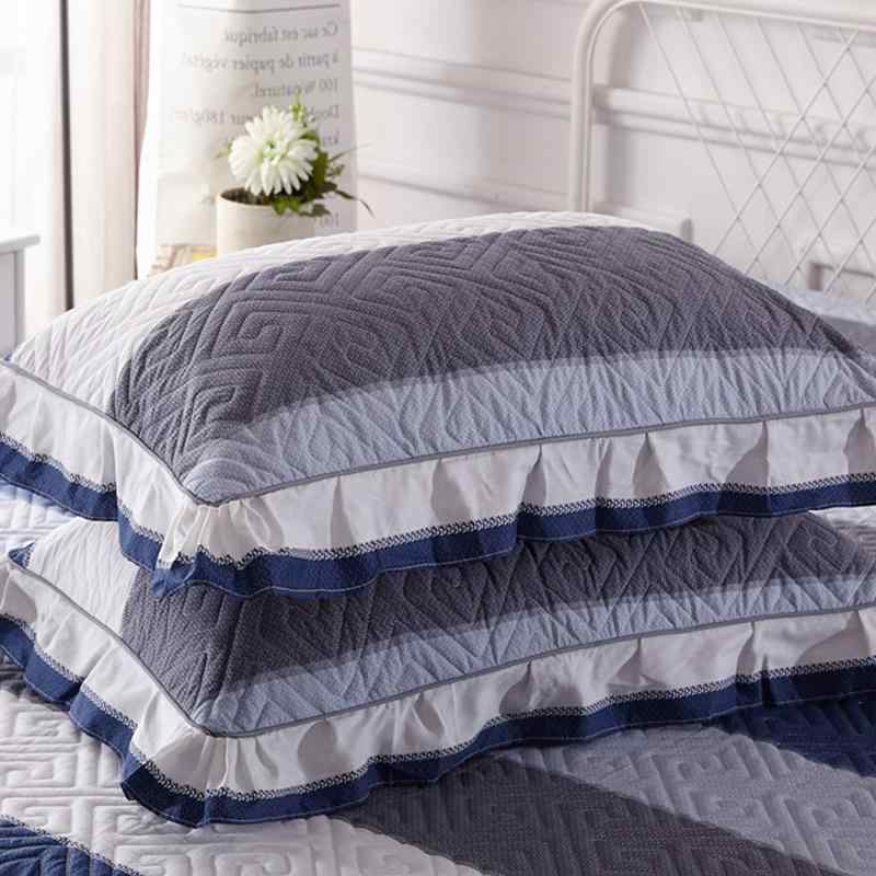 枕カバー ピローケース 2枚セット 綿 コットン 厚手 キルティング加工 中綿 ふっくら 肌触り良い 48x74..