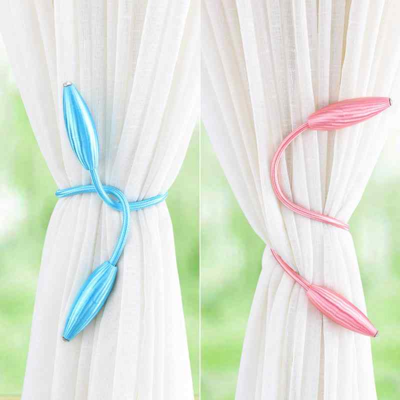 カーテンタッセル マグネット式 フレキシブル ねじり式 自由自在アレンジ おしゃれ カーテン留め リビ..