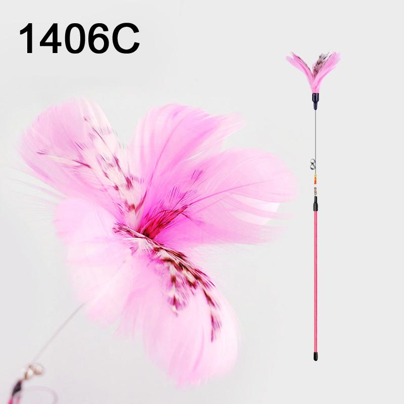 猫用 子猫 スチールワイヤー ロングポール 羽根 鈴 丈夫 耐久性 ストレス解消 運動不足解消 ひとり遊び..