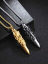 ネックレス メンズ チタン ステンレス 弾丸 ペンダント ホロウ 収納 開閉式 HIPHOP ストリート 個性的 ワイルド シルバー ゴールド ブラック