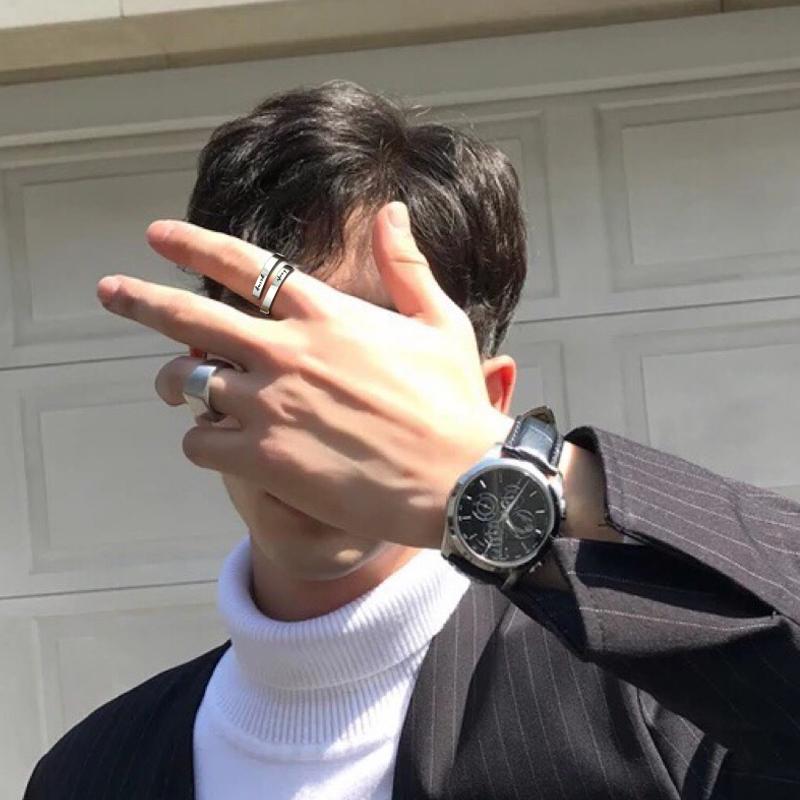 指輪 メンズ 男性用 チタン鋼製 オープンリング フリーサイズ 個性派 韓国風 ヒップホップ ストリート 人差し指 ピンキーリング 学生 カジュアル アクセサリ...