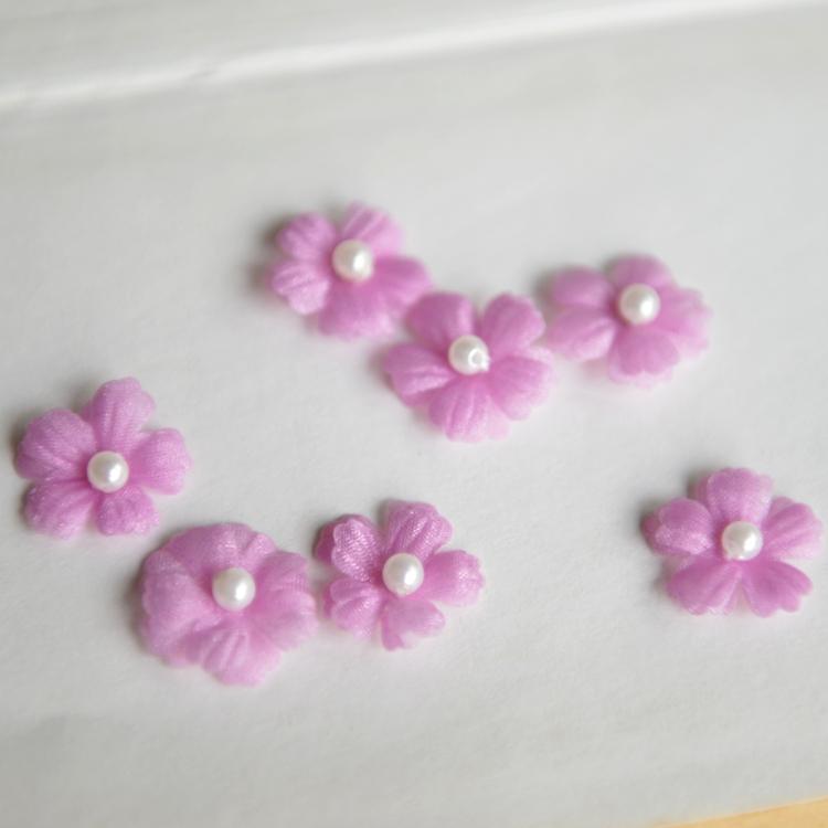 ヘッドドレス 無地 花 パール オーガンジー シースルー 型押し ウェディング 結婚式 発表会 舞台 服飾..