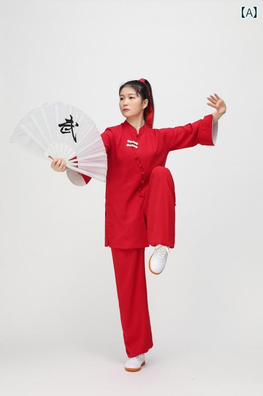 太極拳ウェア レディース 中国風 5分袖 練習着 演舞用 武術服 セットアップ 軽量 涼しい 通気性 春夏 ..