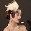 ヘッドドレス レトロ ヴィンテージ 羽毛 フェザー 髪飾り 華やか 舞台 発表会 ダンス イベント 演奏会 ..
