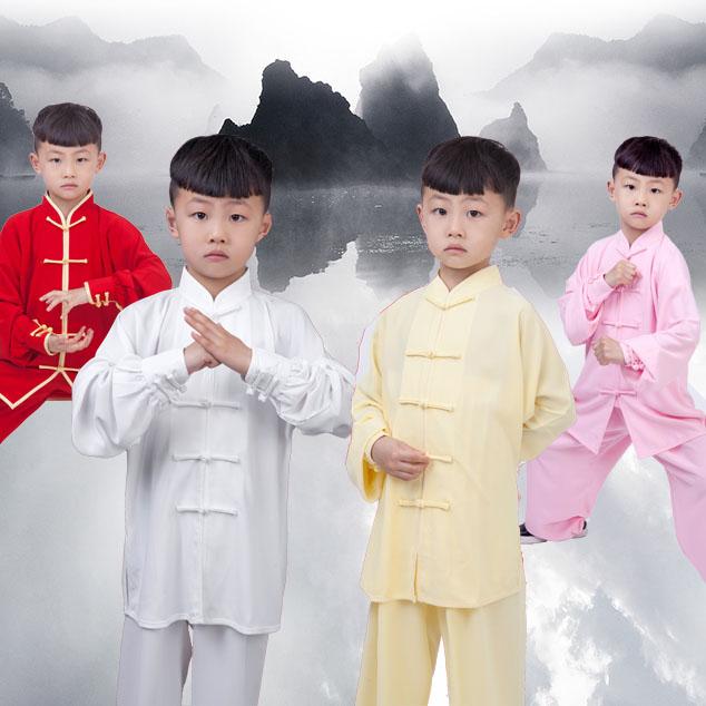 太極服 子供 男女兼用 春夏 綿混紡 武術ウェア 太極拳ウェア 練習着 演武用 発表会 朝練 スポーツウェア