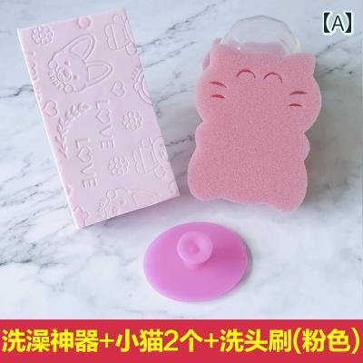 フロントップ楽天市場店のバス用品 ベビー キッズ スポンジ シリコン シャンプーブラシ 垢すり ボディウォッシュ 頭皮ケア 赤ちゃん 子供 全身用 レッド イエロー ブルー｜アングル2