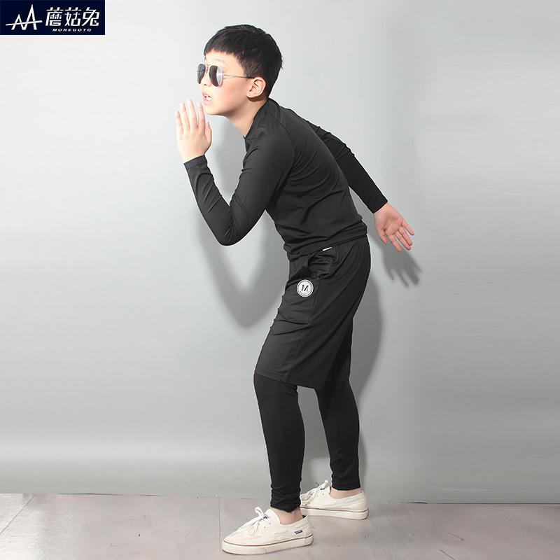 スポーツウェア 男の子 小中学生 長袖 ドライ 吸汗速乾 トレーニングウェア コンプレッションインナー レギンス タイツ スパッツ セットアップ 上下セット フ...