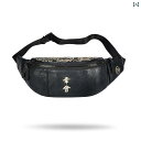 漢字刺繍ウエストバッグ ショルダー メンズ レディース ブラック 斜め掛け