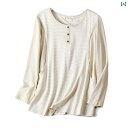 授乳服 秋冬 トップス 長袖 マタニティ 産後 おしゃれ カジュアル 部屋着 tシャツ パジャマ レディース ベージュ 白 綿 ボーダー シンプル