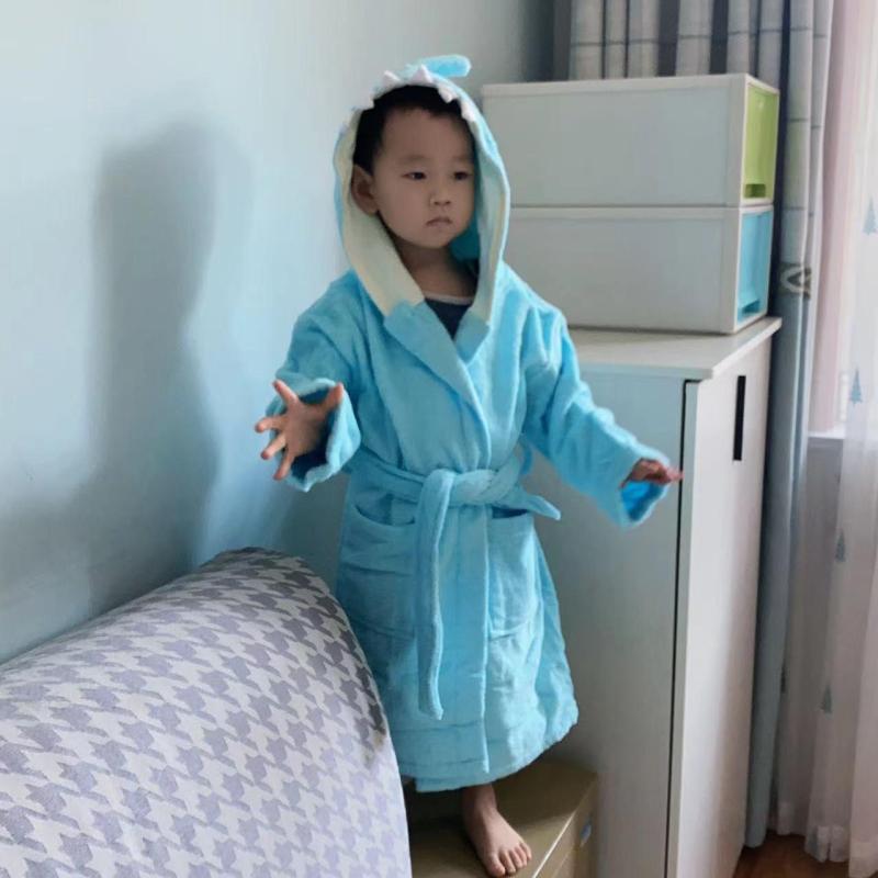 バスローブ ベビー キッズ 子供 1-3歳 フード サメ 綿 タオル地 厚手 吸水性 ふわふわ 柔らかい お風呂..