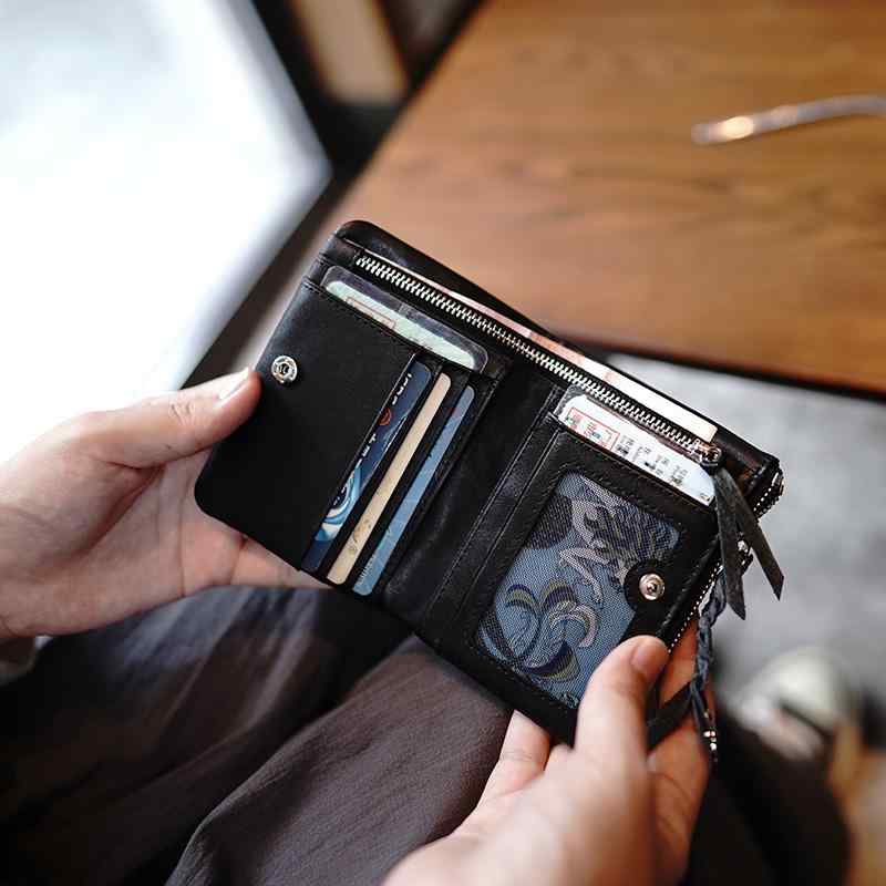 財布 革 牛革 ソフトレザー 二つ折り コンパクト 大容量 レトロ シンプル ショートウォレット 札入れ ..