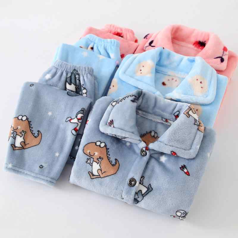 パジャマ キッズ ベビー 男の子 女の子 秋冬 厚手 フランネル サンゴフリース ポリエステル 長袖 セットアップ 上下セット ルームウェア