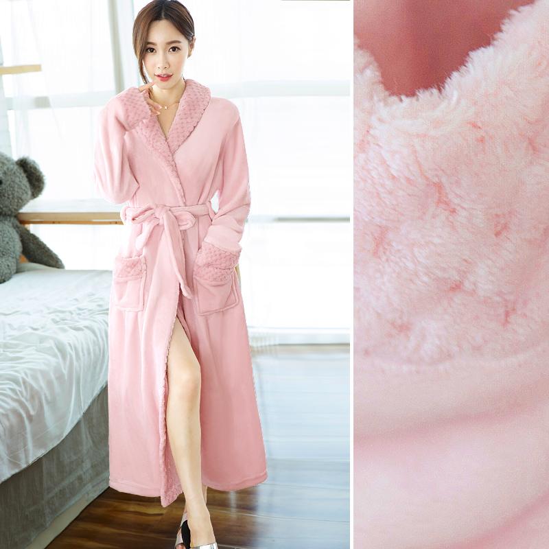 ローブ レディース メンズ 秋冬 フランネル 厚手 あったか もこもこ ロング丈 バスローブ パジャマ ナ..