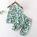 パジャマ 女の子 春夏 ルームウェア 再生 タンクトップ ノースリーブ 七分丈パンツ 通気性 吸湿速乾 軽量 韓国風 子供服 2点セット おうち時間 リラックス