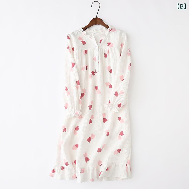 パジャマ 女の子 キッズ ベビー 親子 長袖 ワンピース 綿 ガーゼ プリンセス 春秋 吸湿速乾 暖かい 静電気防止 ルームウェア 部屋着