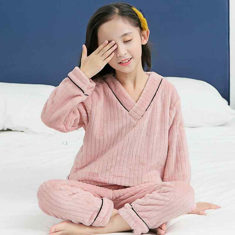 パジャマ キッズ ガールズ 秋冬 フランネル サンゴフリース 裏起毛 厚手 あったか 暖かい ルームウェア 部屋着 上下セット ジュニア 寝巻き カジュアル