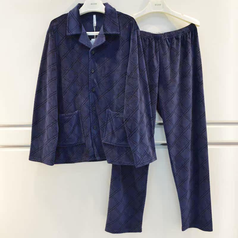 パジャマ メンズ 男性用 長袖 マイクロフリース 薄手 フランネル 秋冬 快適 ルームウェア 部屋着 前開..