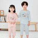 パジャマ キッズ ベビー 七分袖 ハーフパンツ 薄手 綿 コットン ルームウェア 上下セット 夏 部屋着 通気性 吸湿速乾 寝間着 冷房対策