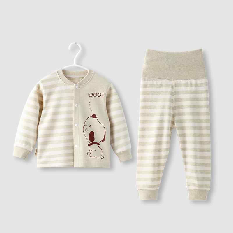 ベビー 子供 男女兼用 男の子 女の子 パジャマ 肌着 長袖 パンツ 綿 コットン セパレート ハイウエスト..