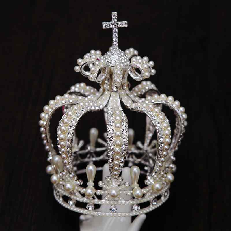 王冠 大人用 バロック 風 全円形 花嫁 結婚式 ブライダル フォトスタジオ 撮影 ヘッドドレス ヘアアク..