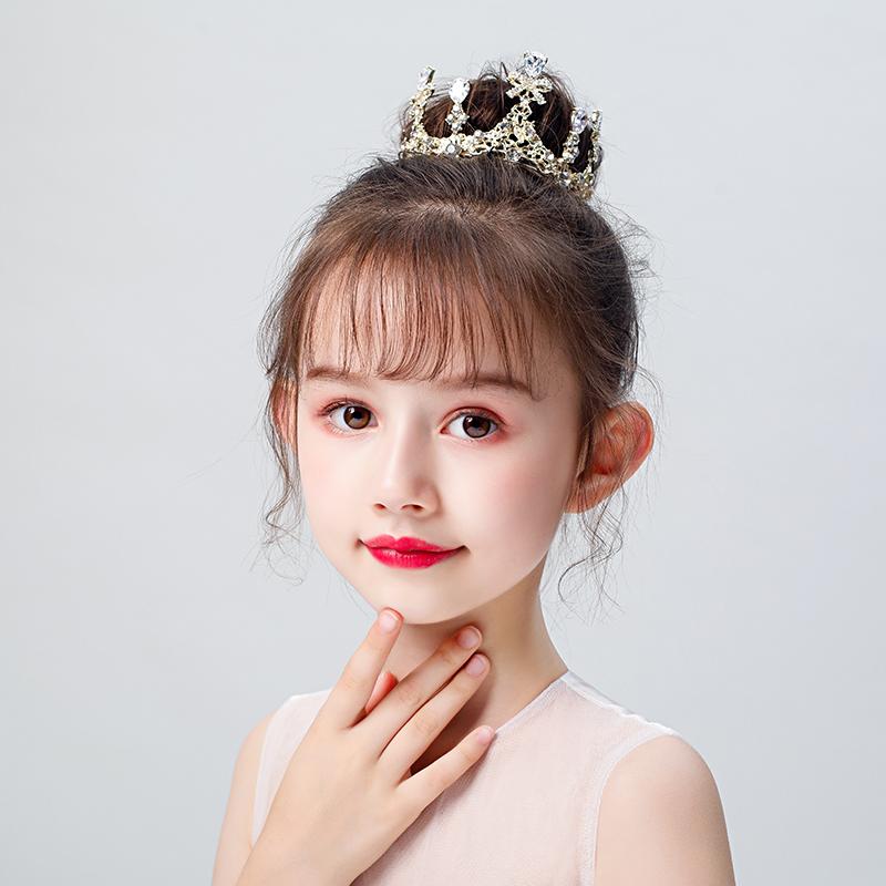 ティアラ 女の子 子供 キッズ プリンセス 王冠 ゴールド クリスタル ラインストーン リボン 髪飾り 発表会 舞台 結婚式 パーティー フォーマル ヘッドドレス