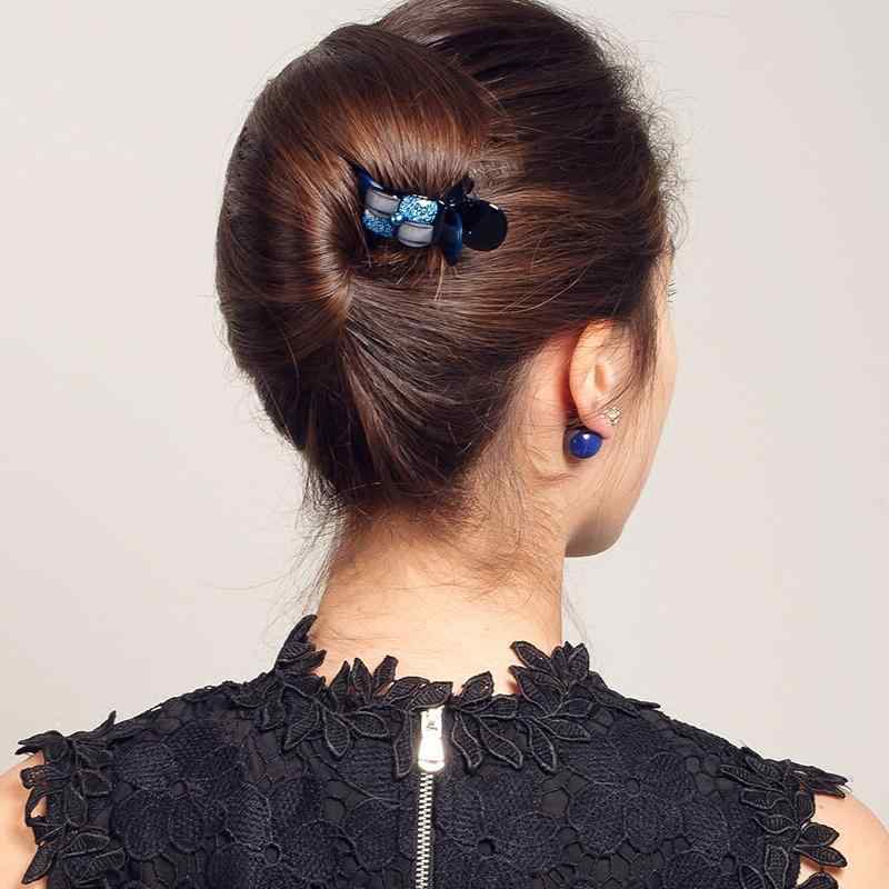 ヘアクリップ レディース まとめ髪 バンスクリップ 後頭部 ハーフアップ 韓国スタイル ヘアアクセサリ..