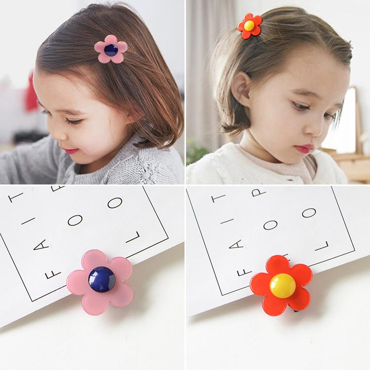 ヘアクリップ キッズ 女の子 アクリル 小花 花柄 前髪クリップ ダッカールクリップ ベビー サイドクリ..
