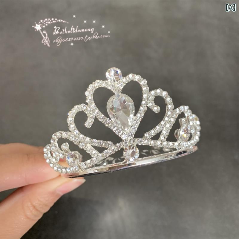 ヘアアクセサリー キッズ 女の子 プリンセス 髪飾り 立体 キラキラ ラインストーン...
