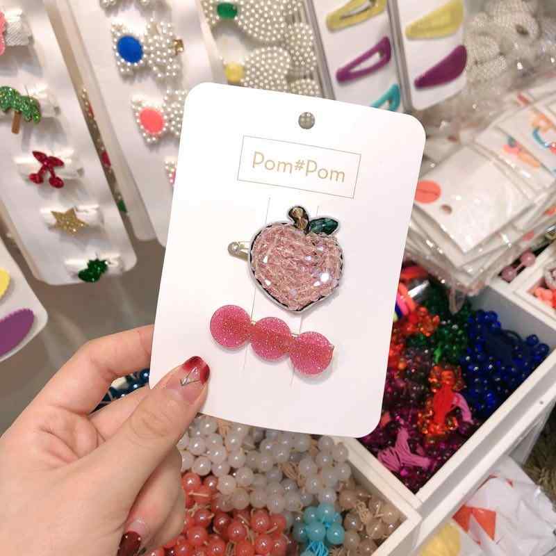 髪飾り キッズ 女の子 ベビー かわいい 韓国風 フルーツ ビーズ ポップ プリンセス ヘアクリップ 前髪 ..