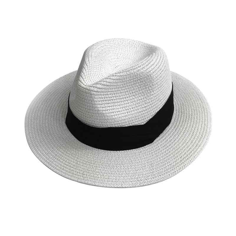 麦わら帽子 レディース メンズ 春夏秋 リゾート ビーチ 日よけ UV対策 つば広 三つ折りつば 英国風 ス..