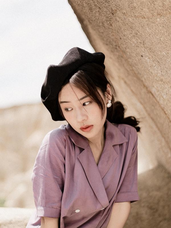 ベレー帽 ユニセックス 男女兼用 コーデュロイ スエード調 八角形 ボリューム レトロ カジュアル ベー..