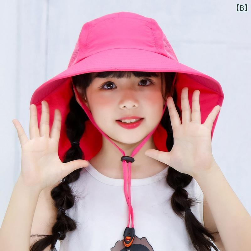 ハット キッズ 女の子 子供 ガールズ つば広 バケットハット サファリハット UVカ...
