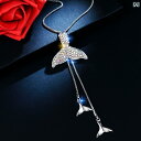 ネックレス ロング レディース チェーン シルバー 魚 韓国 おしゃれ アクセサリー ペンダント プレゼント キラキラ 揺れる 秋冬