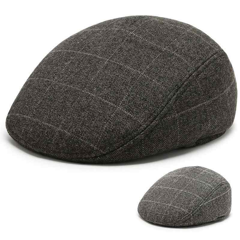 帽子 メンズ ハンチング帽 耳当て 防寒 暖かい 綿 コットン ポリエステル 混紡 カジュアル シニア 高齢者 50代 お父さん おじいちゃん 普段使い アウトドア チェック柄 秋冬