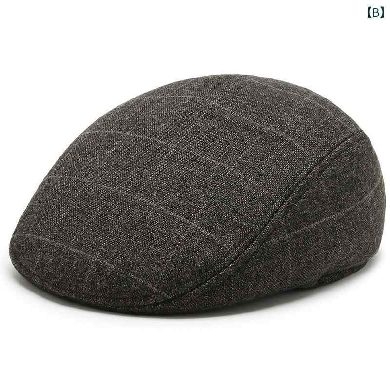 帽子 メンズ ハンチング帽 耳当て 防寒 暖かい 綿 コットン ポリエステル 混紡 カジュアル シニア 高齢者 50代 お父さん おじいちゃん 普段使い アウトドア チェック柄 秋冬