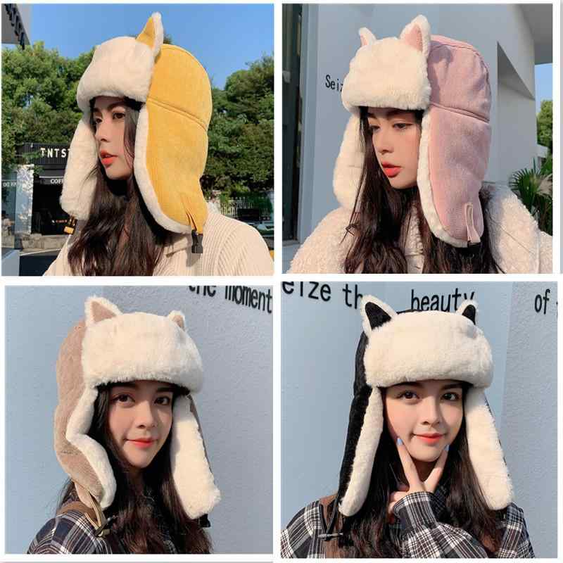 帽子 レディース 耳当て ボンバーハット 防寒 暖かい あったか 綿 サイクリング スキー アウトドア チェック柄 かわいい 韓国風 秋冬 男女兼用