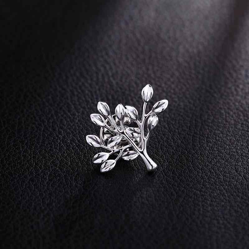 ブローチ メンズ 男性用 リーフ 葉っぱ レトロ クラシック 英国風 スーツ ジャケット ラペルピン シャツ 襟ピン 合金製 シルバー ゴールド アクセサリー 風 モダン
