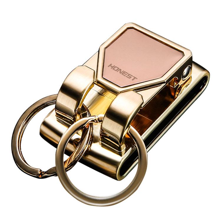 キーホルダー メンズ レディース ベルト通し ウエスト用 ダブルリング キーリング 亜鉛合金製 実用 カ..