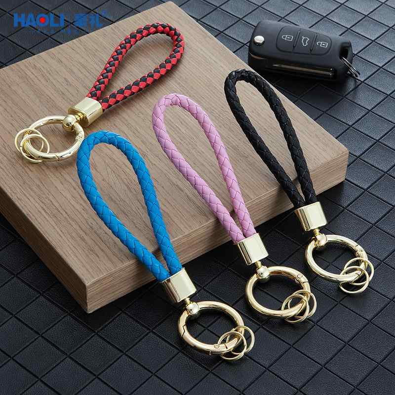 キーホルダー メンズ レディース 車用 手編み レザー 革ひも 編み込み メタル キーリング キーチェーン..