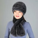 帽子 レディース 秋冬 ファー ニットキャップ マフラー セット シニア 防寒 暖かい 厚手 ふわふわ カジュアル おしゃれ レジャー シンプル グレー 紺 黒
